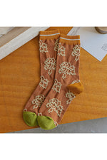 Asymmetric Retro Jacquard Socks