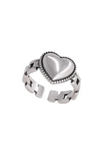 Silver Heart Statement Ring