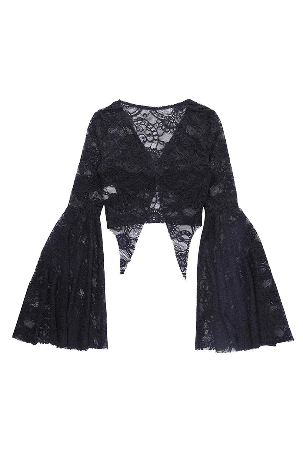Dark Lace Gothic Crop Tee cottagecoreclothes