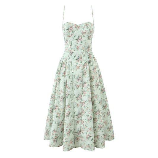 Vintage Aesthetic Garden Party Dress