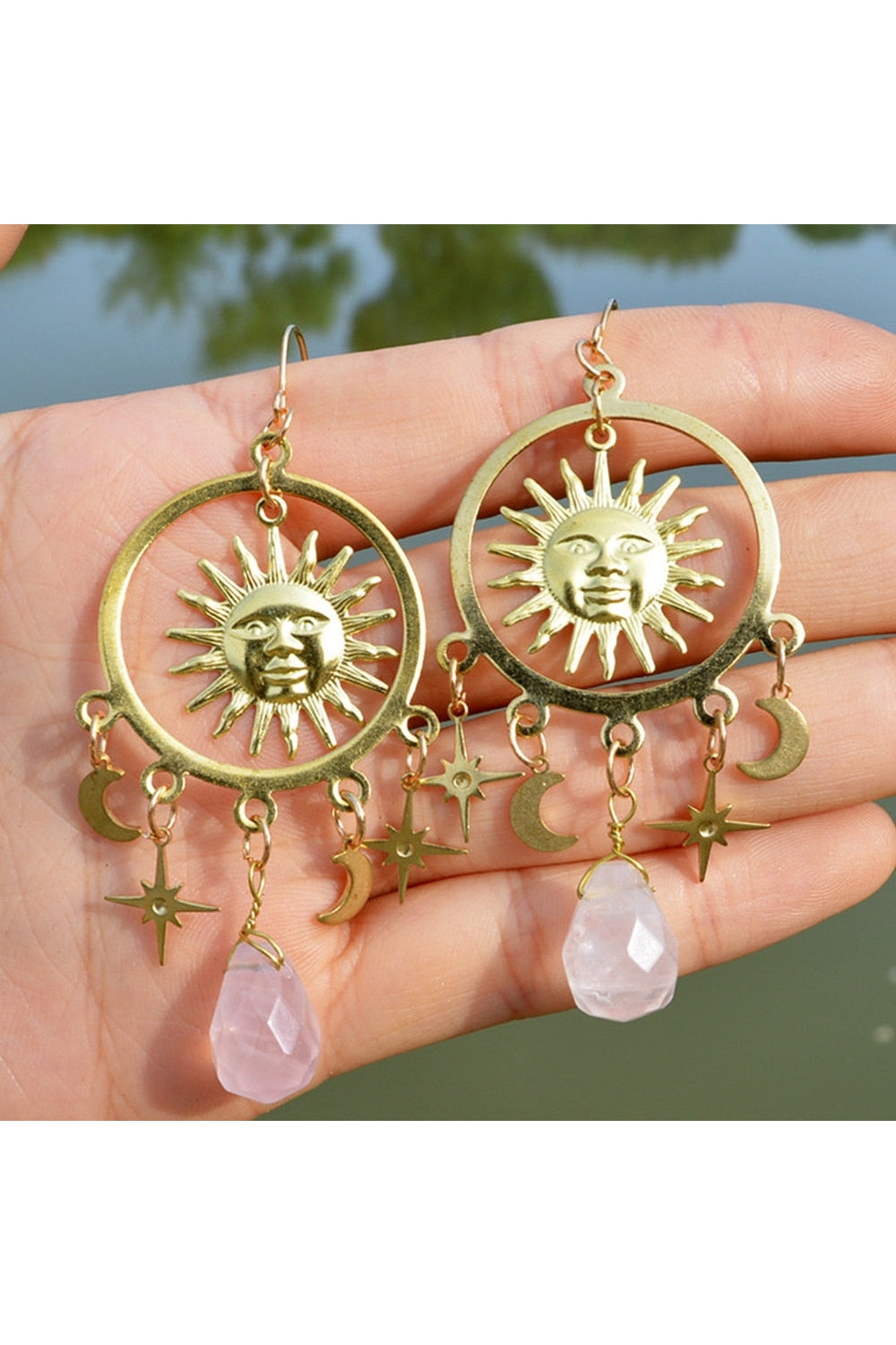 Crystal Teardrop Dangle Earrings cottagecoreclothes