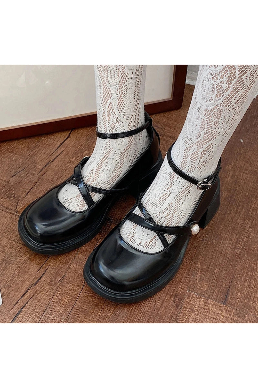 Vintage Cross-Strap Chunky Shoes