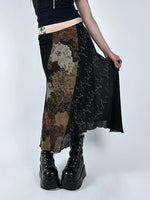 Patchwork Poise Asymmetrical Skirt