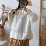 Vintage Ruffled Neck Peasant Blouse