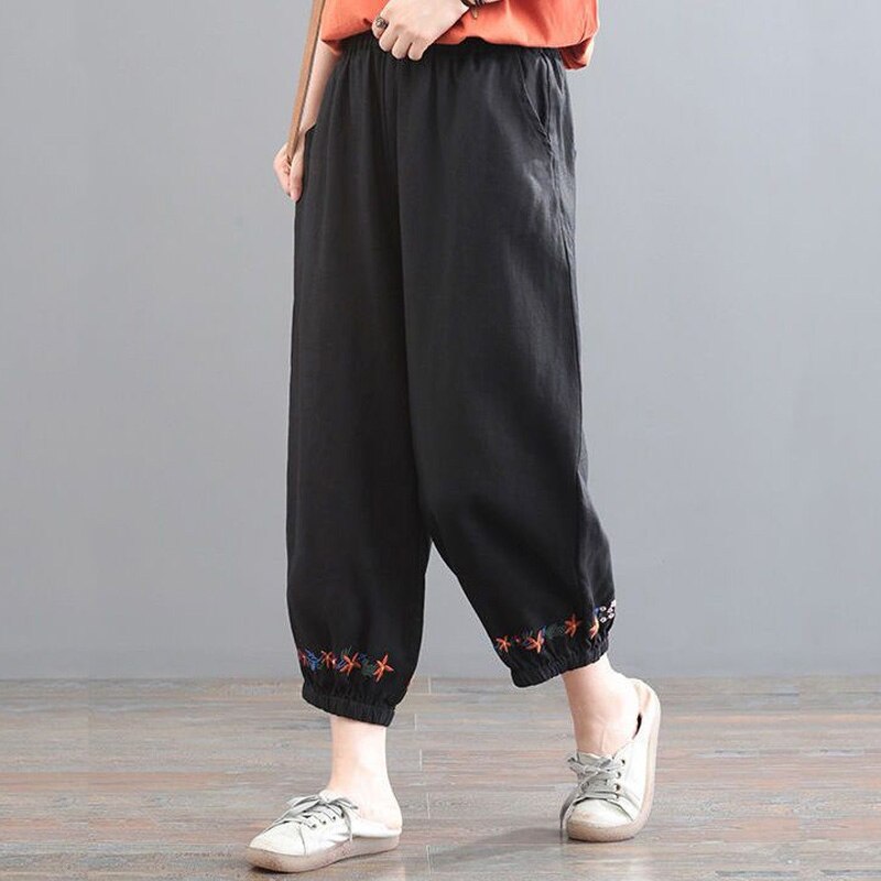 Dark Cottagecore Solid Color Harem Pants