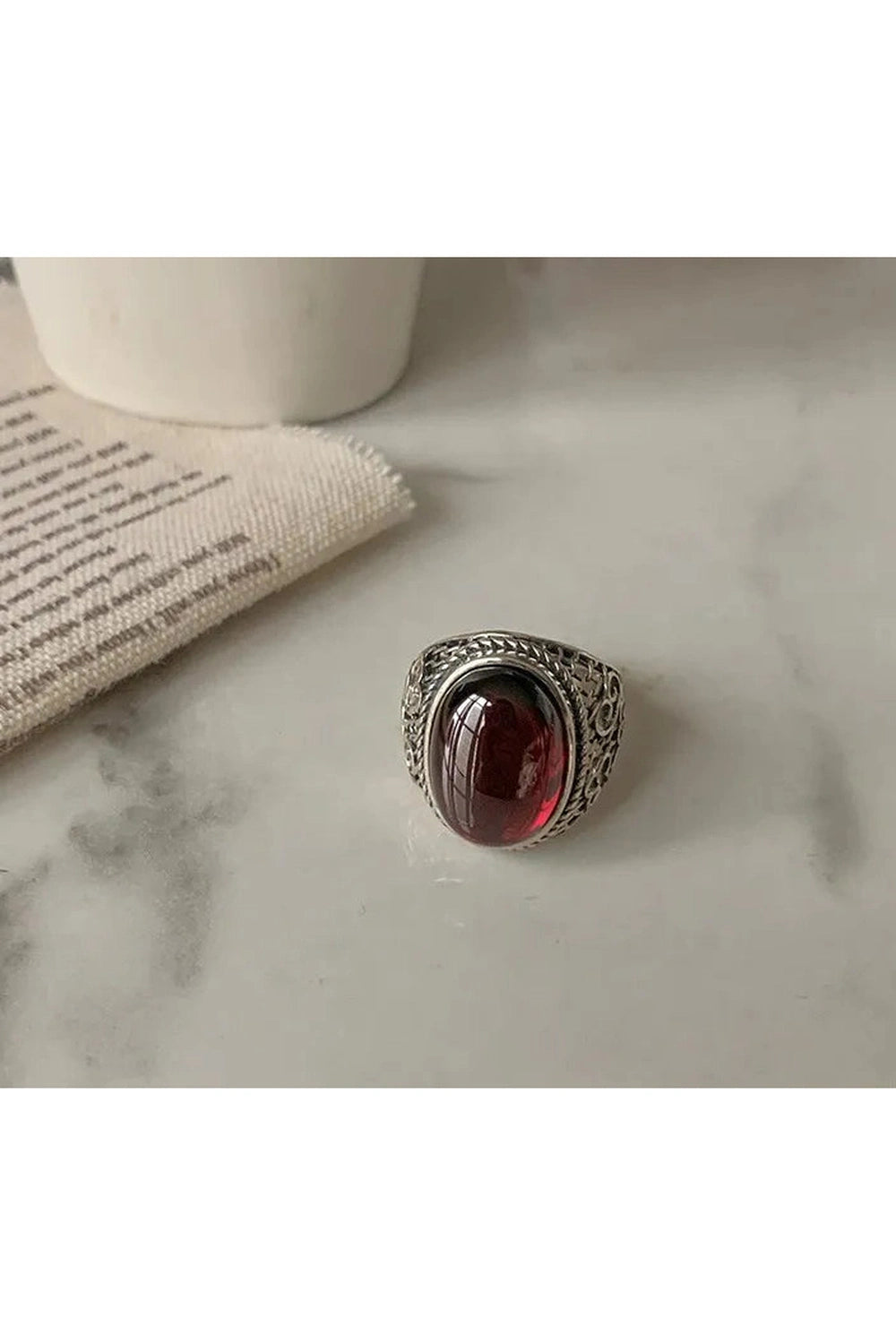 Exaggeration Garnet Stone Ring