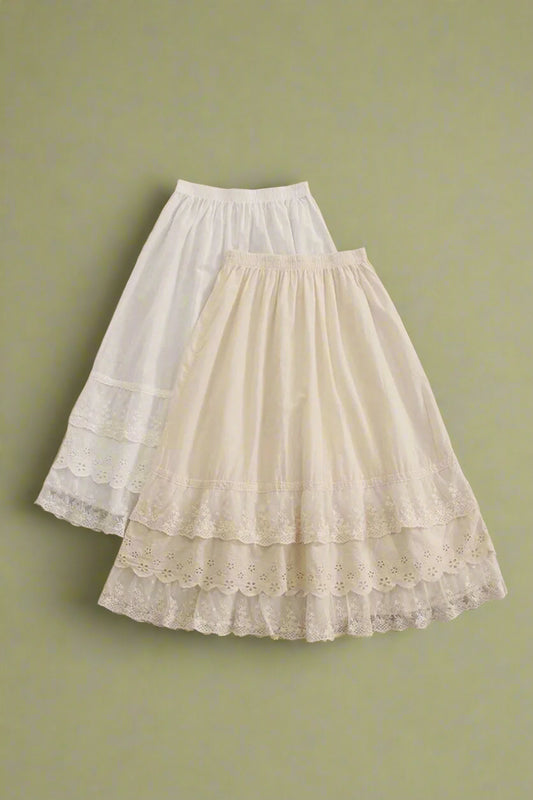 Cottagecore Layered Lace Midi Skirt cottagecoreclothes