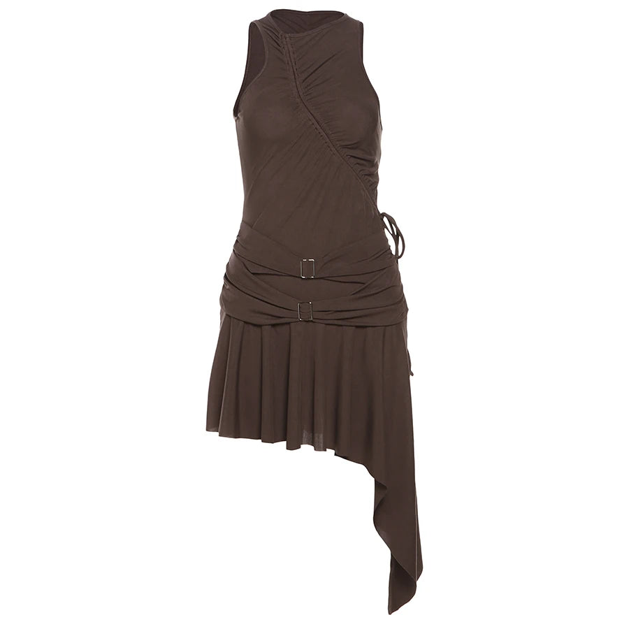 Sleeveless Pleated Party Dress
