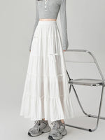 Retro Tiered High Waist Maxi Skirt