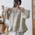 Vintage Ruffled Neck Peasant Blouse