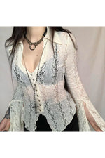 Fairy core Lace Flare Sleeve Blouse