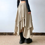 Goblincore Flowing High-Low Maxi Skirt