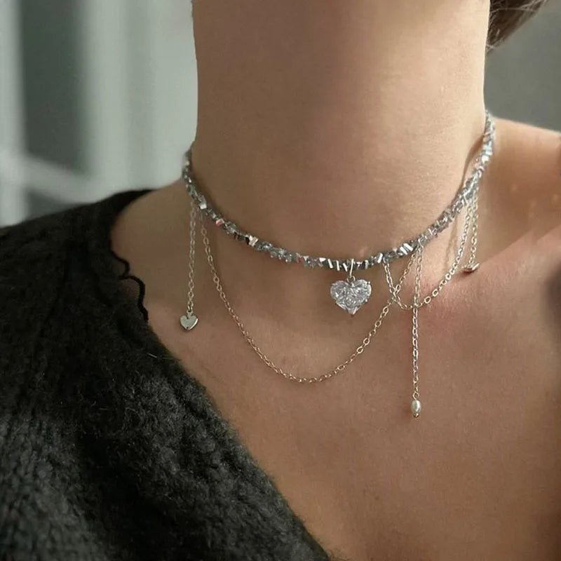 Fairycore Heart Tassel Necklace