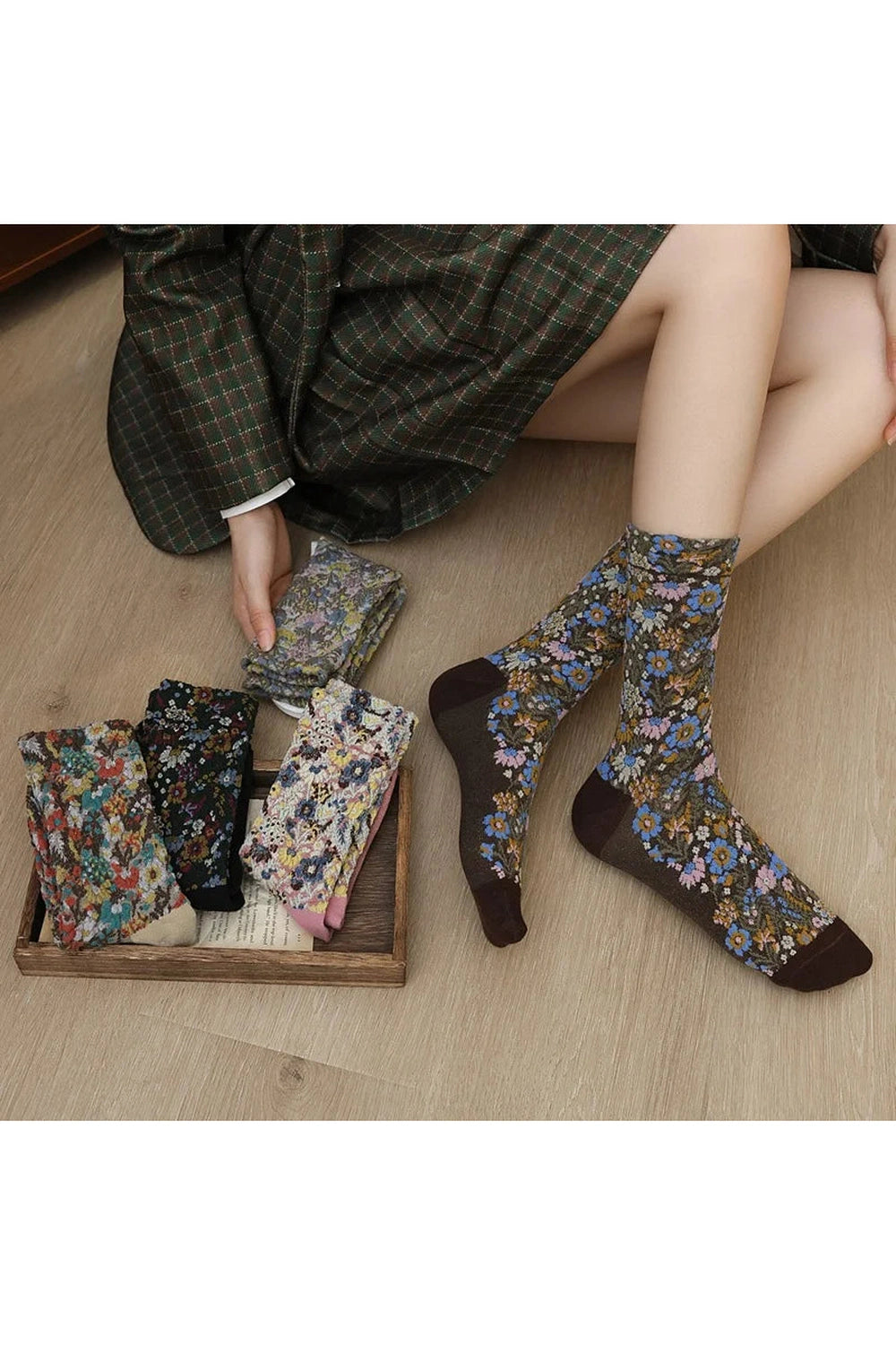 Vintage Embroidery Socks cottagecoreclothes