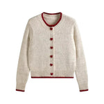 Retro Heart Button Knit Cardigan