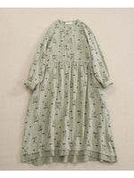 Mori Girl Floral Embroidered Long Sleeve Dress