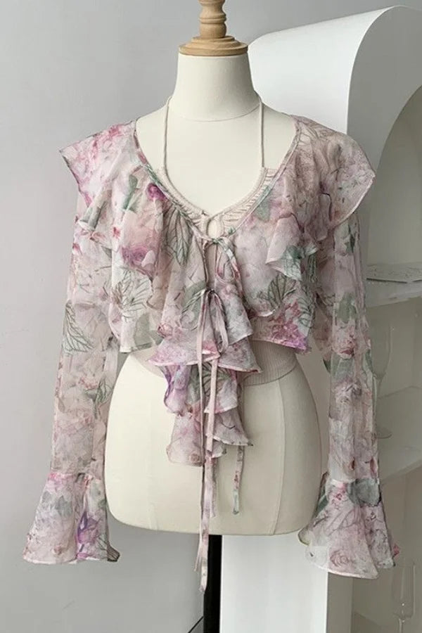Fairycore Tie-Front Shirt