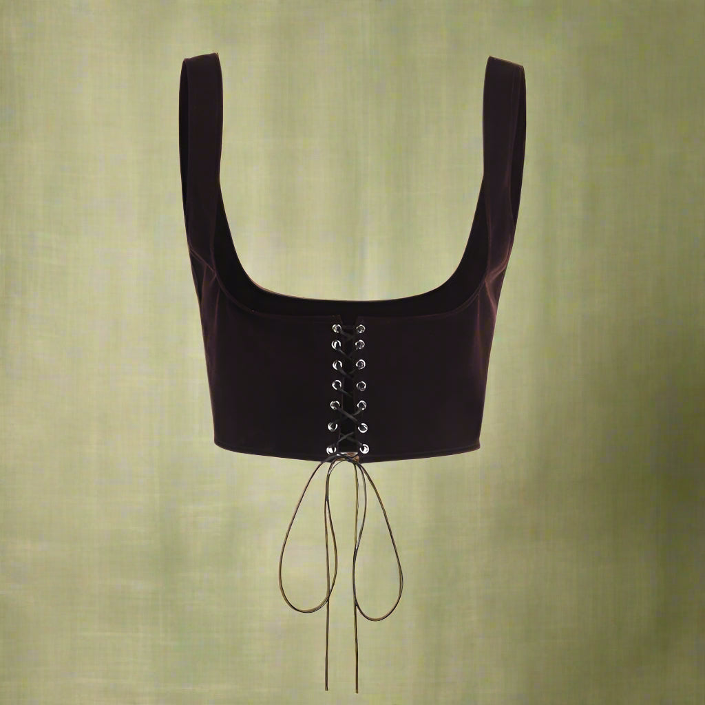 Cottagecore Lace-Up Overbust Corset Top cottagecoreclothes