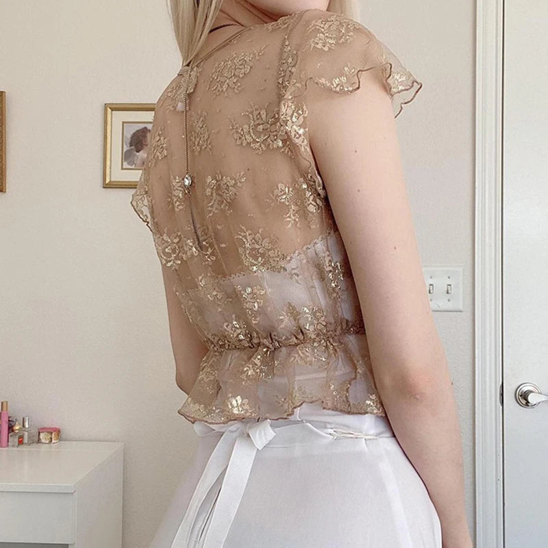 Gold mesh cardigan hot sale