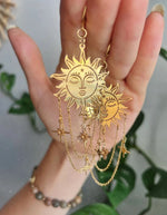 Fairycore Sunburst Chain Earrings