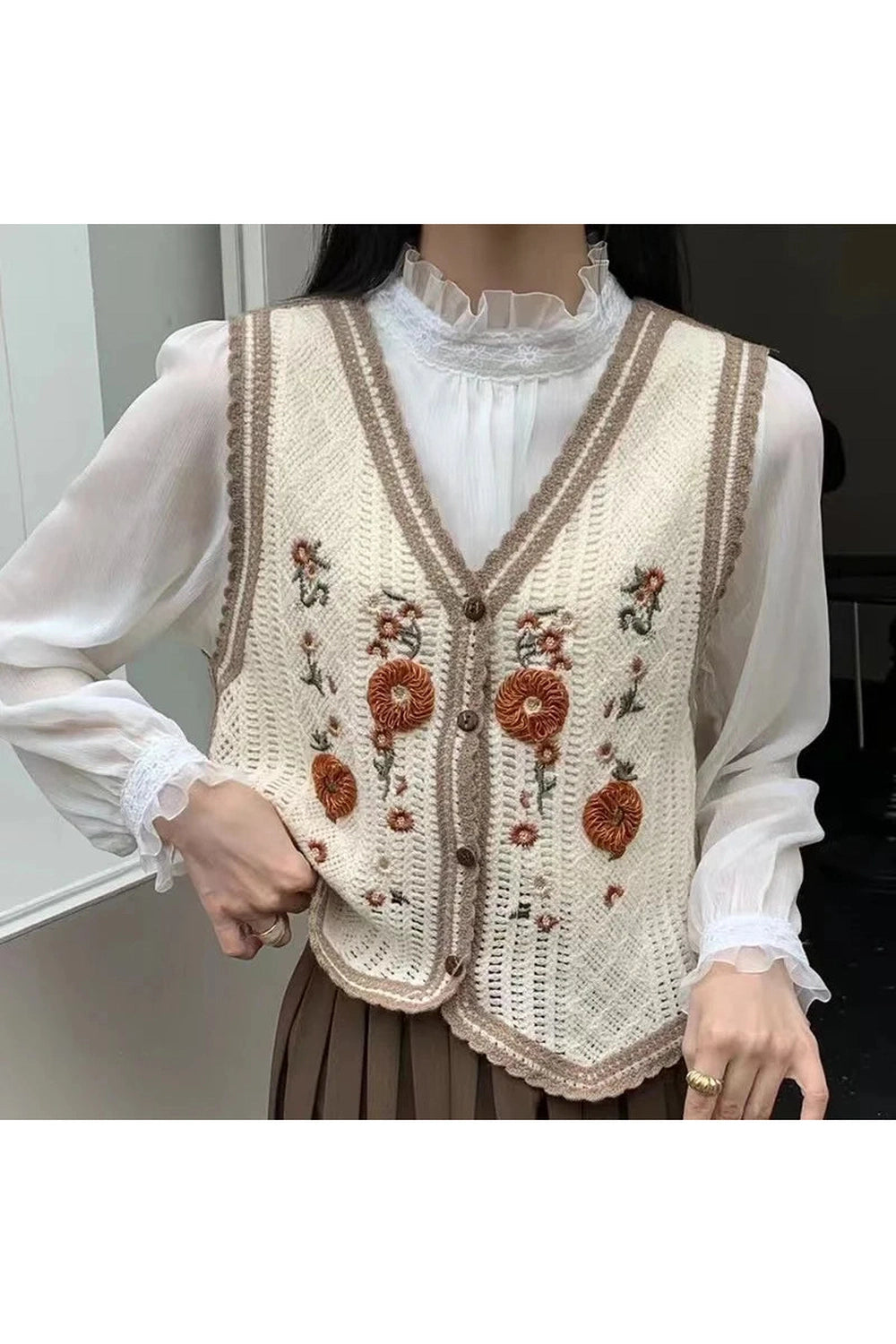 Crochet Floral Vest