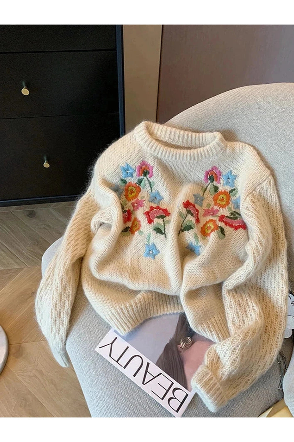 Meadow Bloom Knit Fall Sweater