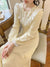 Elegant Lace Midi Knit Dress