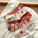 Mori Girl Cozy Nature Print Socks