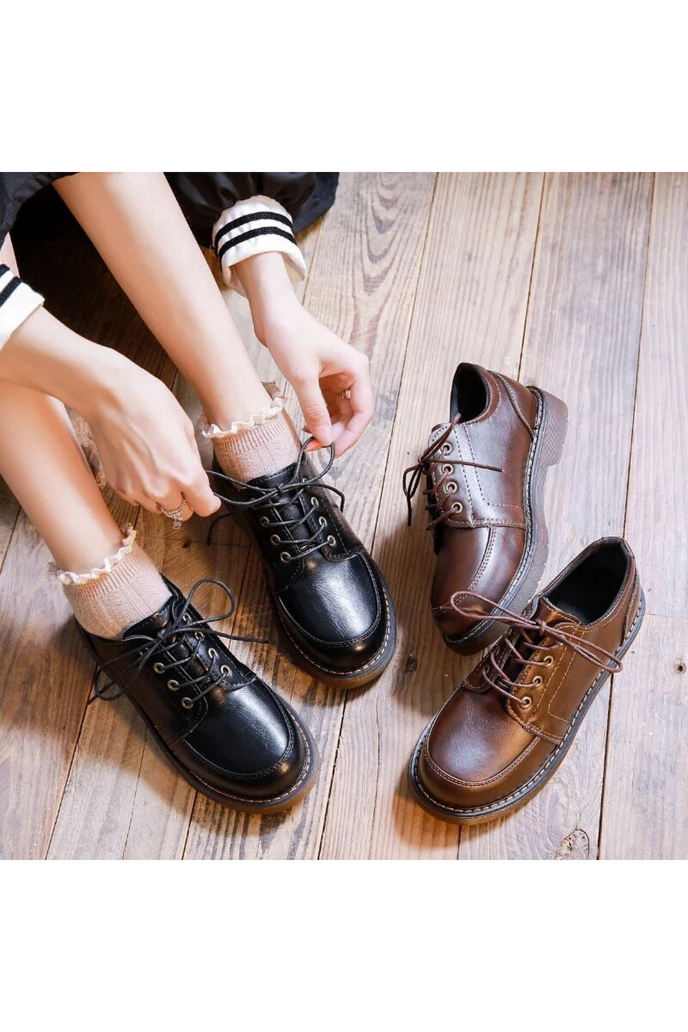 Retro Round Toe Oxfords