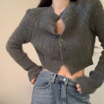 Soft Ribbed Cropped Cardigan