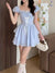 Vintage Blue Summer Mini Dress