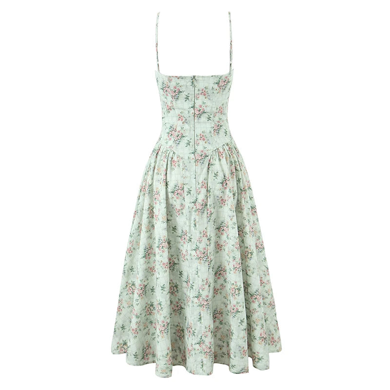 Vintage Aesthetic Garden Party Dress