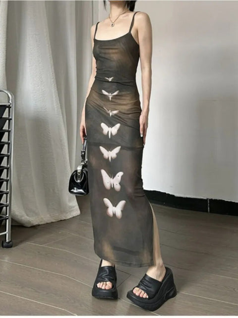 Butterfly Print Grunge Fairy Dress
