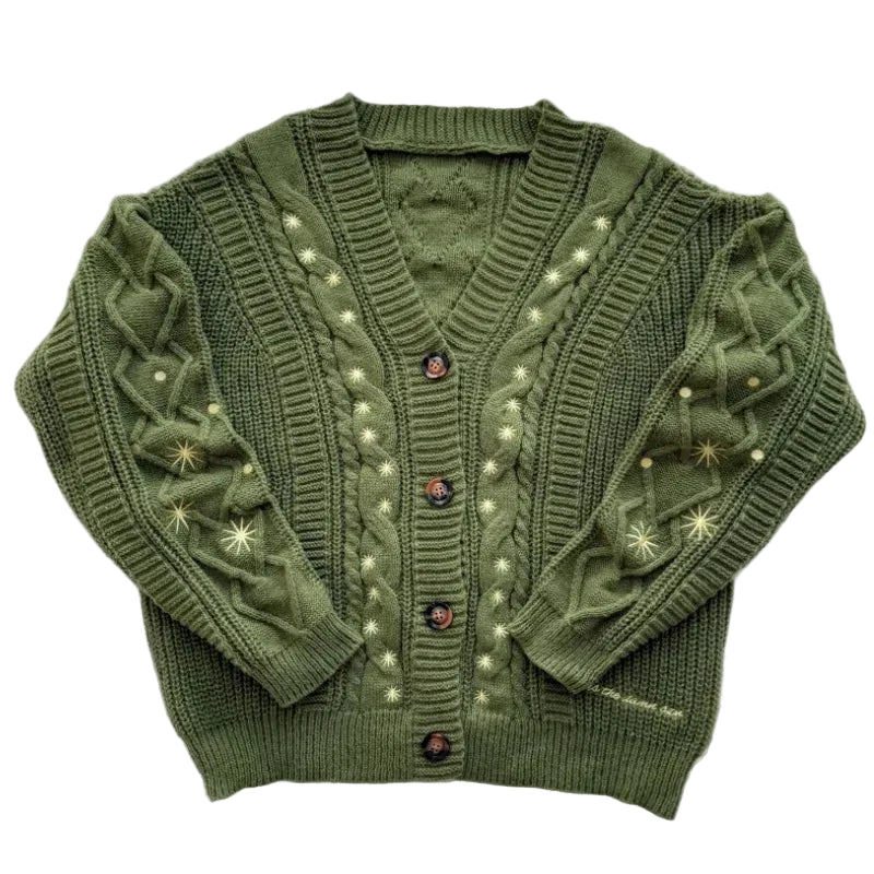 Mori Girl Starlit Cable-Knit Cardigan