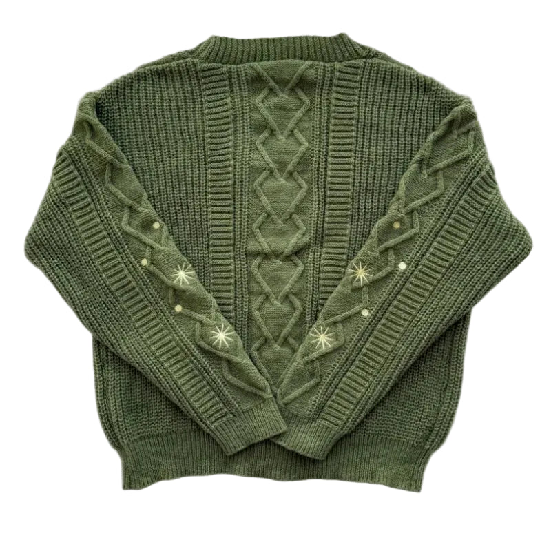 Mori Girl Starlit Cable-Knit Cardigan