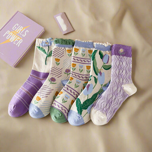 Cottagecore Pastel Floral Socks cottagecoreclothes