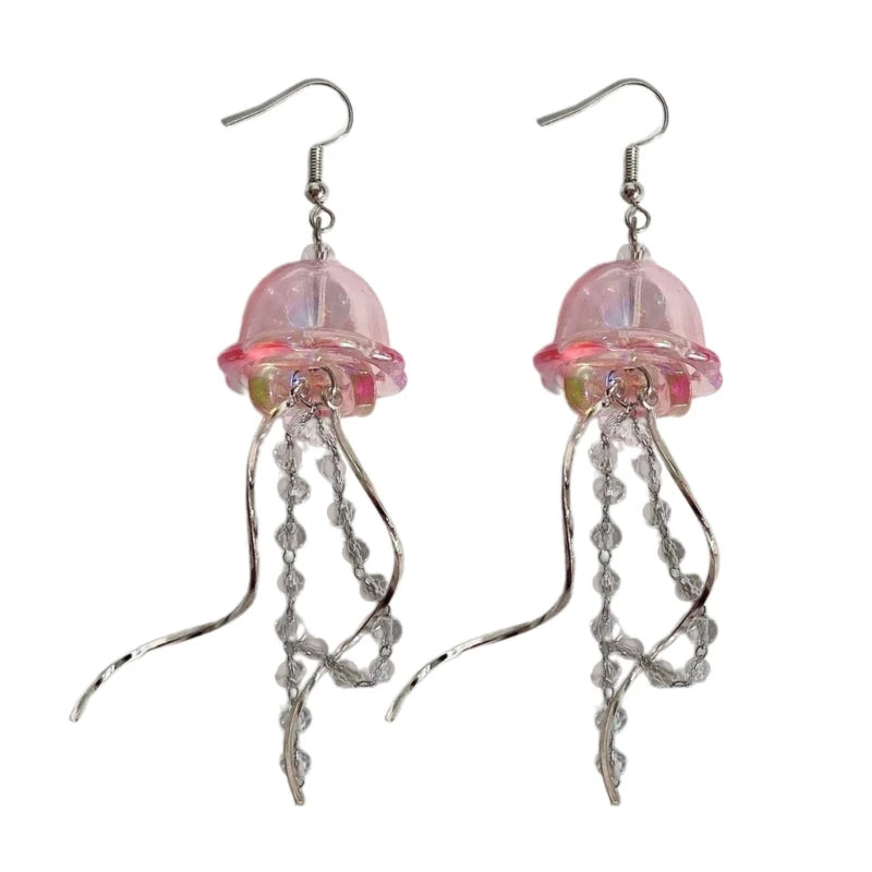 Mermaidcore Jellyfish Dangle Waterfall Earrings