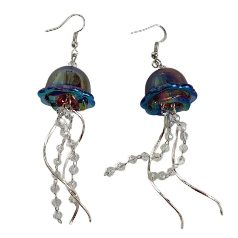 Mermaidcore Jellyfish Dangle Waterfall Earrings