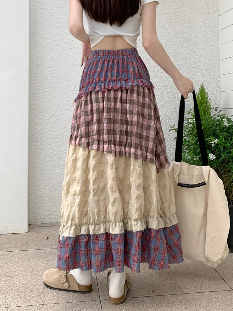 Plaid Umbrella Skirt