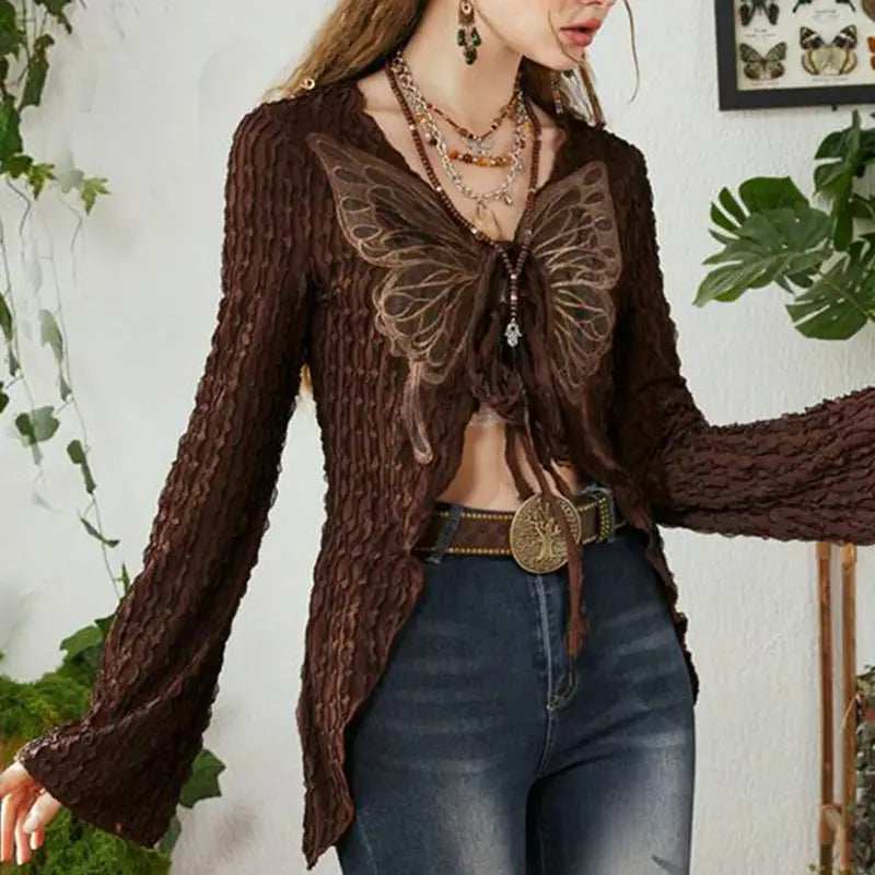 Fairycore Lace-Up Cropped Top
