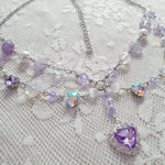 Fairycore Amethyst Heart Layered Necklace