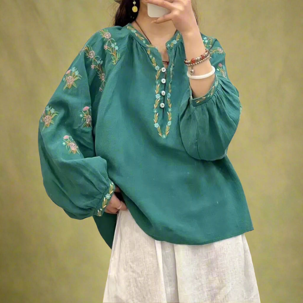 Cottagecore Button-Up Peasant Blouse cottagecoreclothes