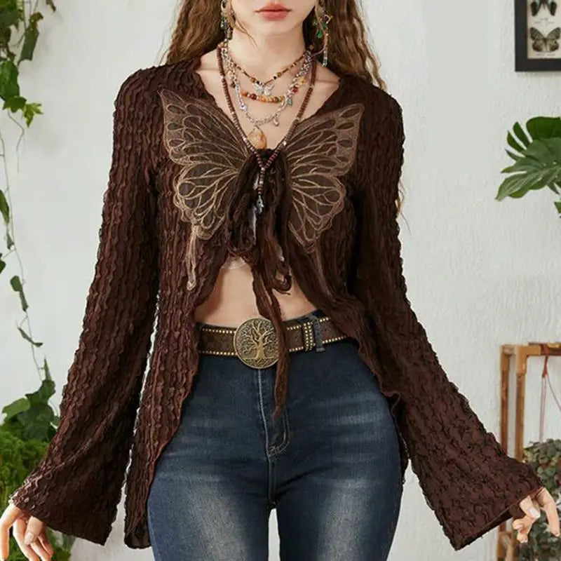Fairycore Lace-Up Cropped Top