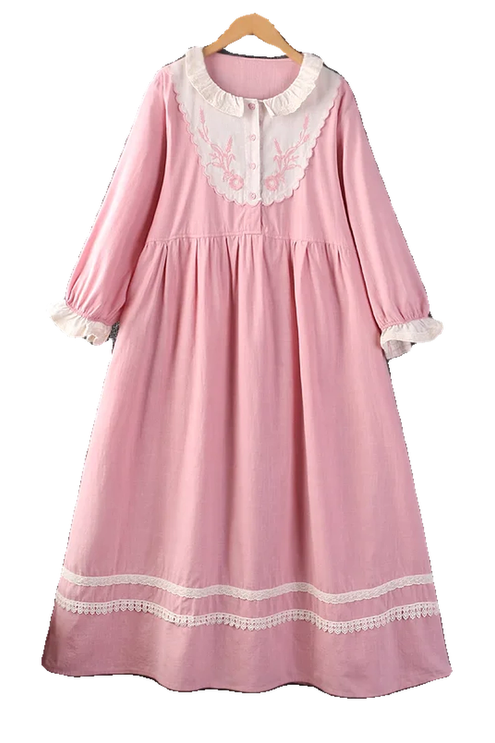 Embroidered Three Quarter Dress cottagecoreclothes