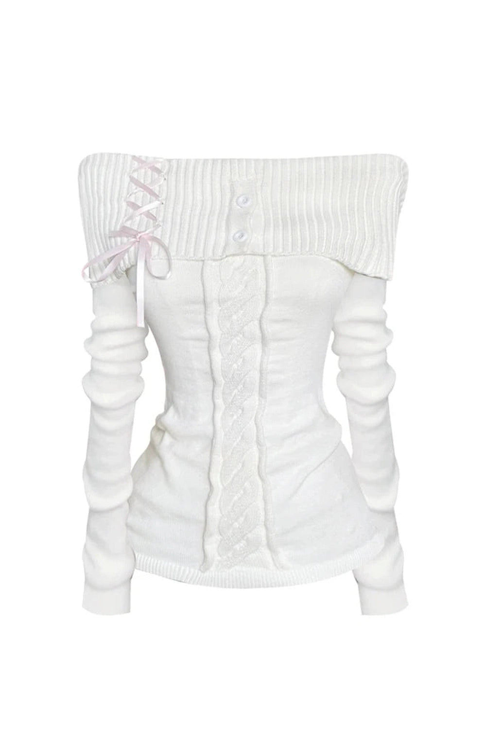 Cozy Cable Knit Off-Shoulder Fall Sweater cottagecoreclothes