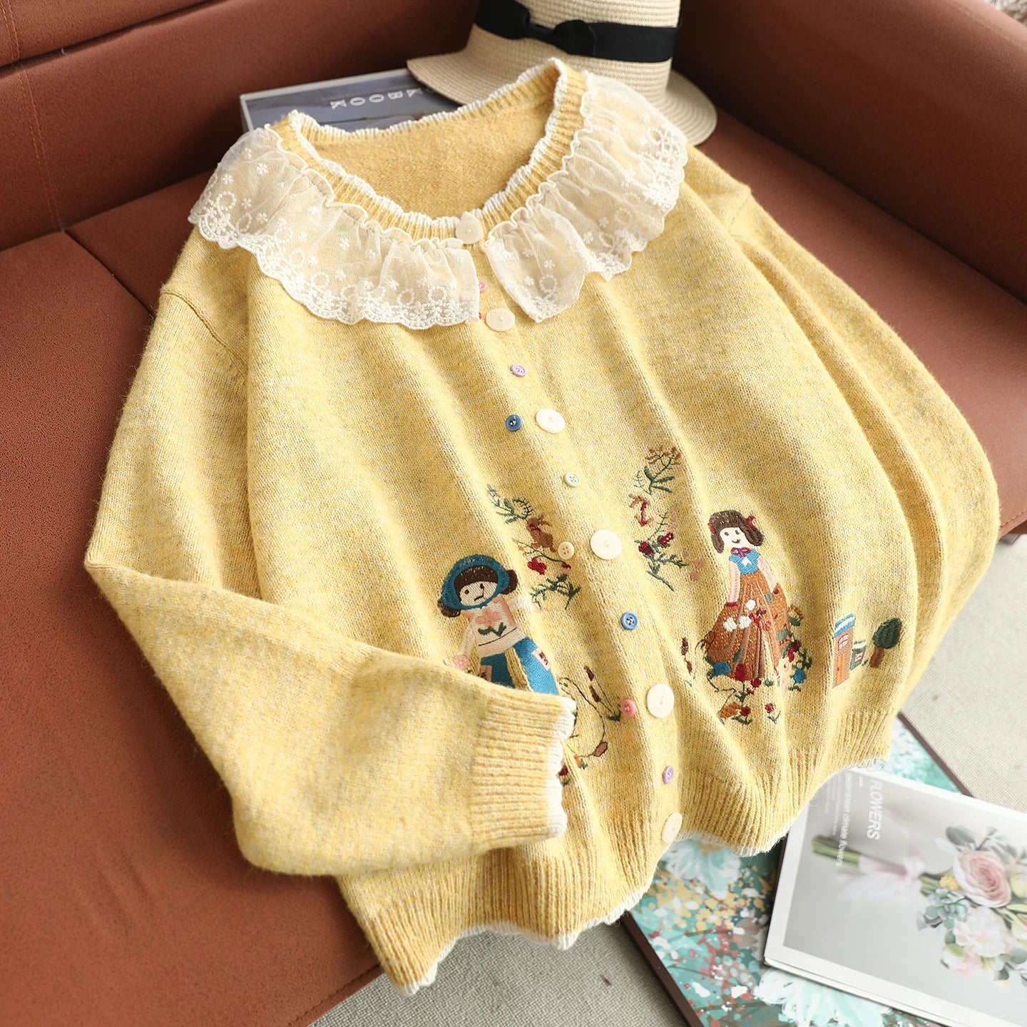 Cottagecore Garden Embroidered Lace Cardigan Coat