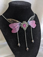 Fairycore Crystal Winged Pendant Necklace