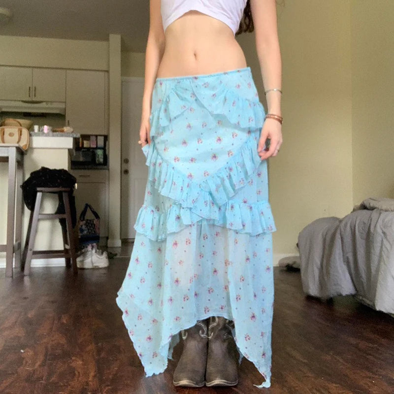 Fairycore Ruffle Mesh Skirt