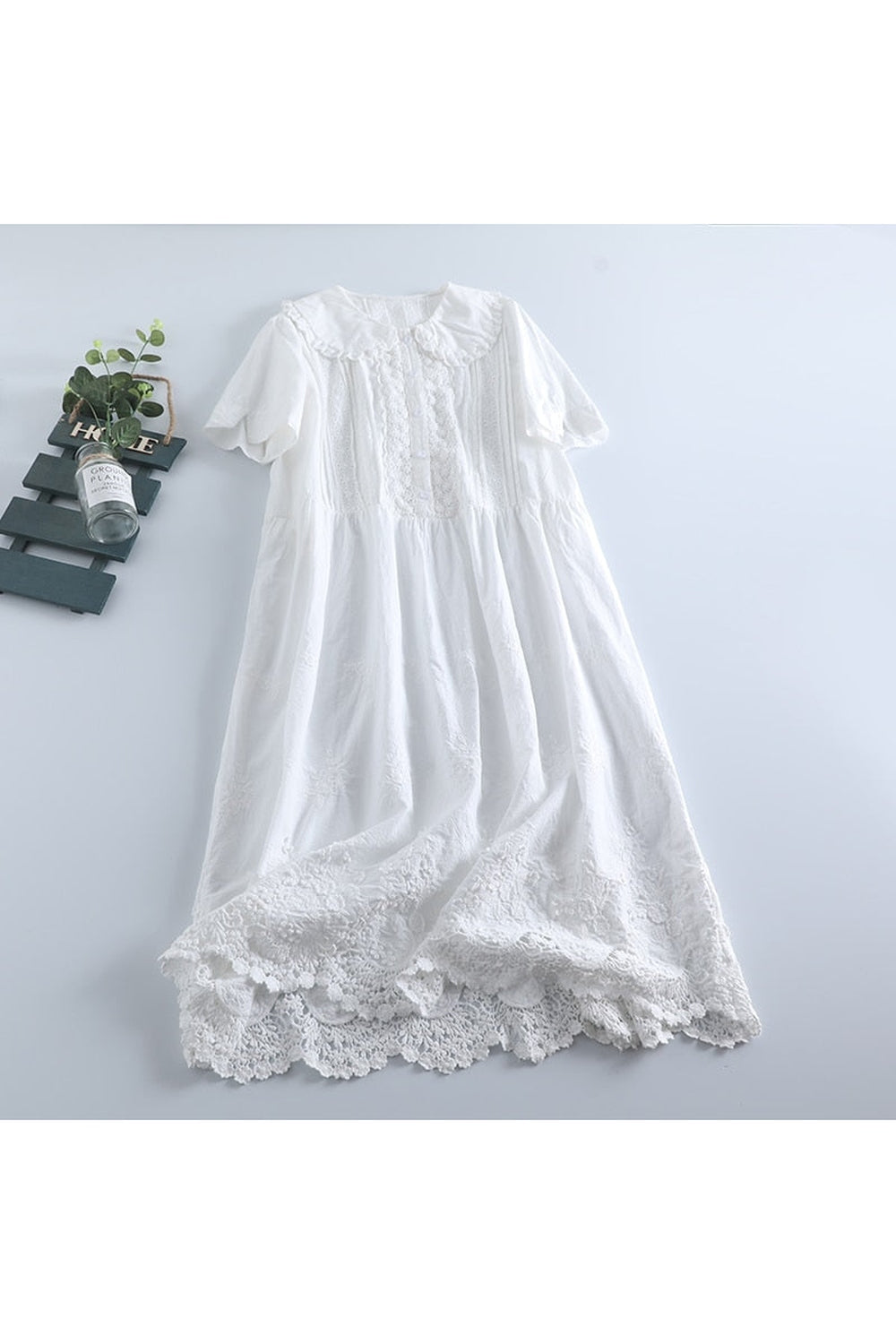 Lace Collar Sweet Mori Girl Dress cottagecoreclothes