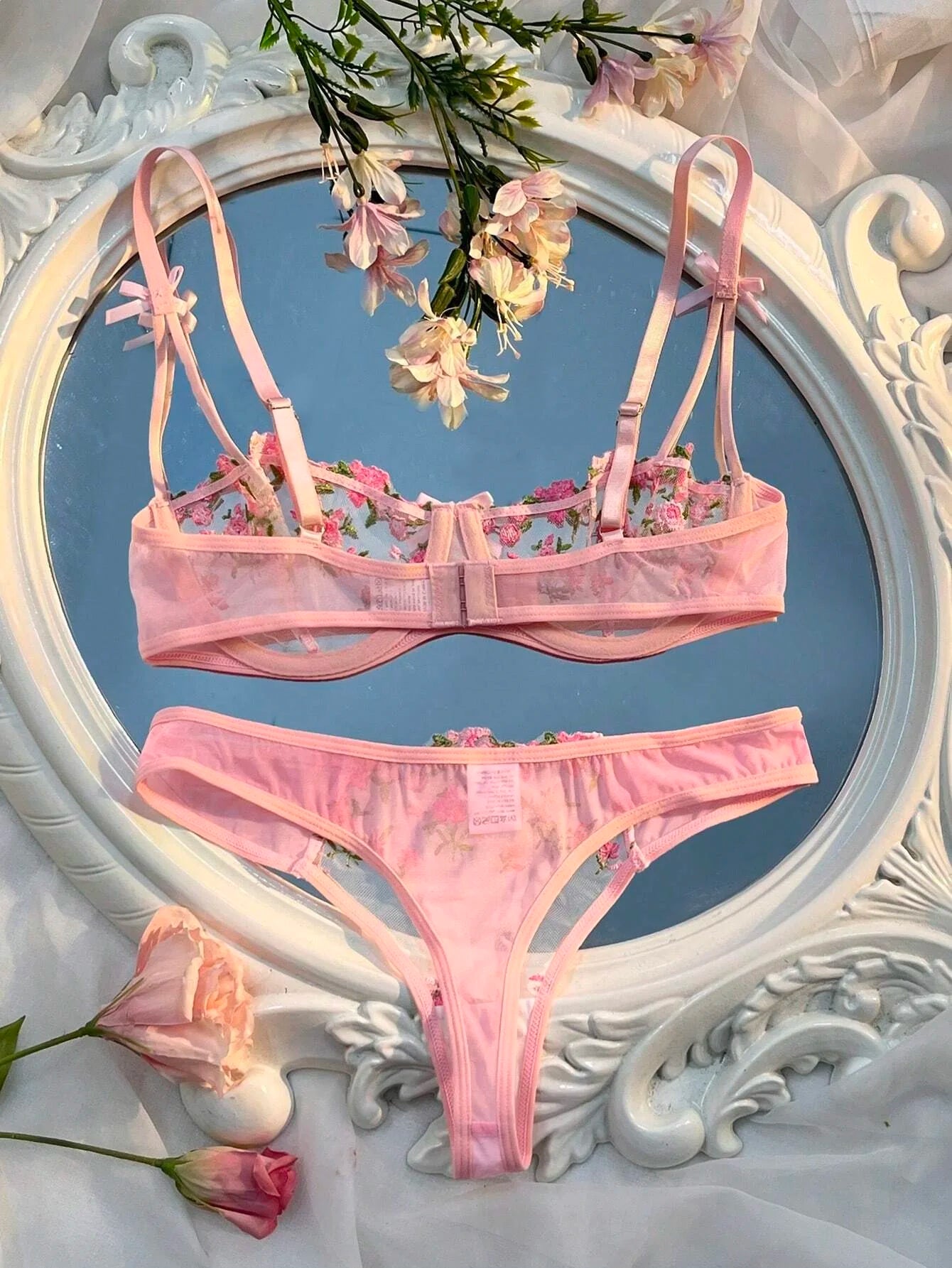 Ethereal Embroidered Lingerie Suit
